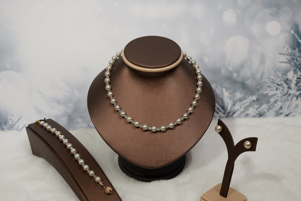 AKOYA PEARL WITH CRYSTAL BEAD SETS