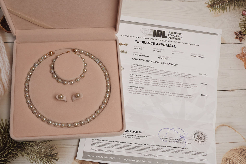 AKOYA PEARL WITH CRYSTAL BEAD SETS