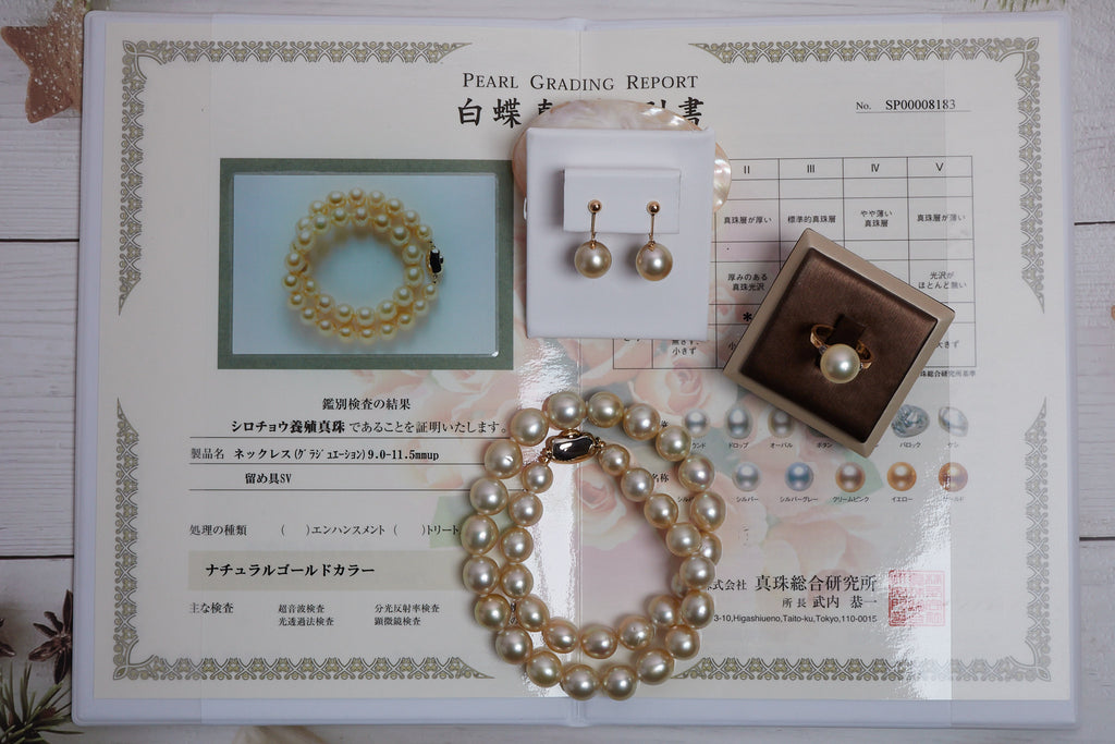 LIGHT GOLDEN DROP SOUTH SEA PEARL SET
