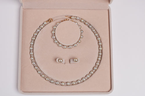 AKOYA PEARL WITH CRYSTAL BEAD SETS