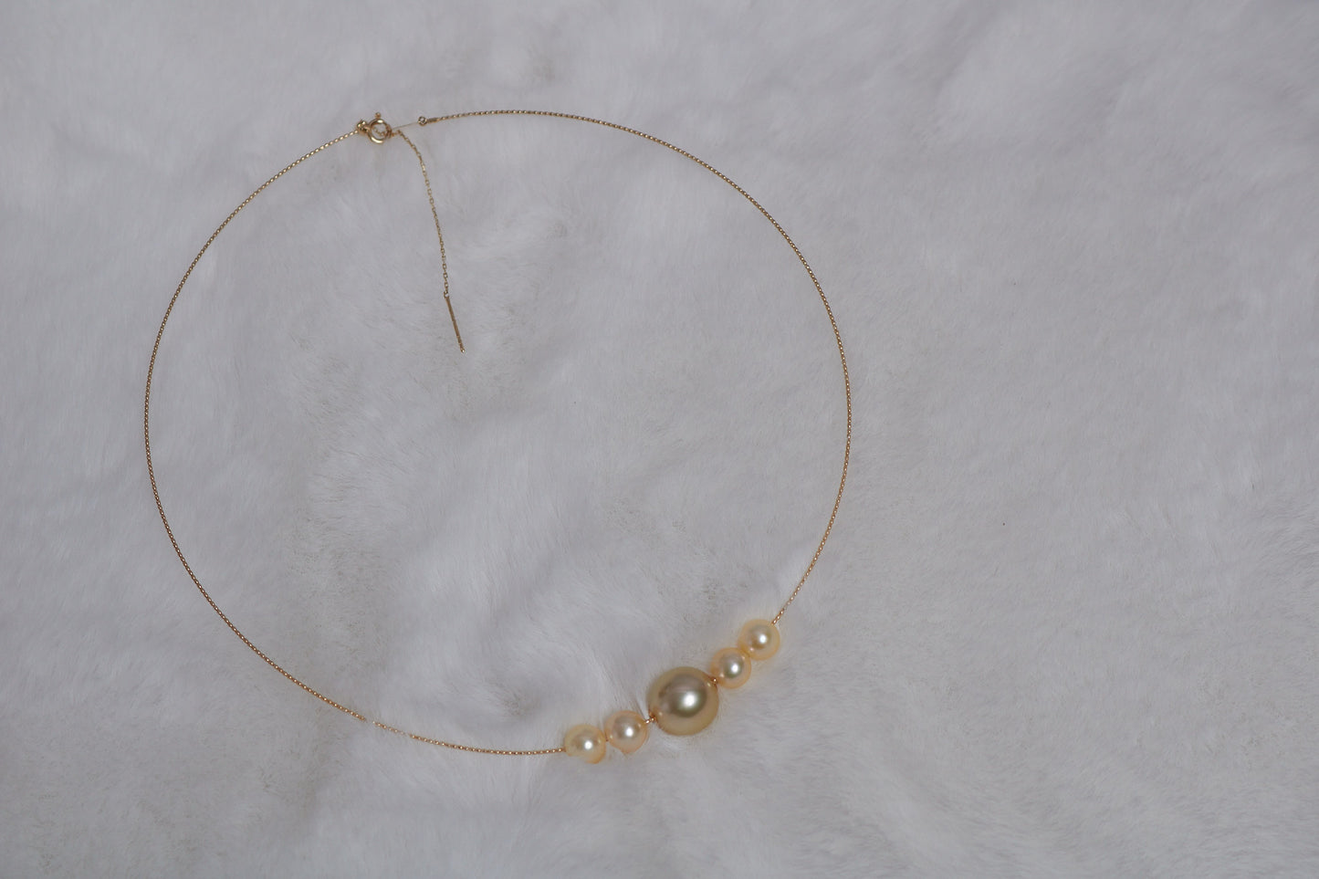 Golden South Sea Pearl and Golden Japanese Akoya Pearl Necklace