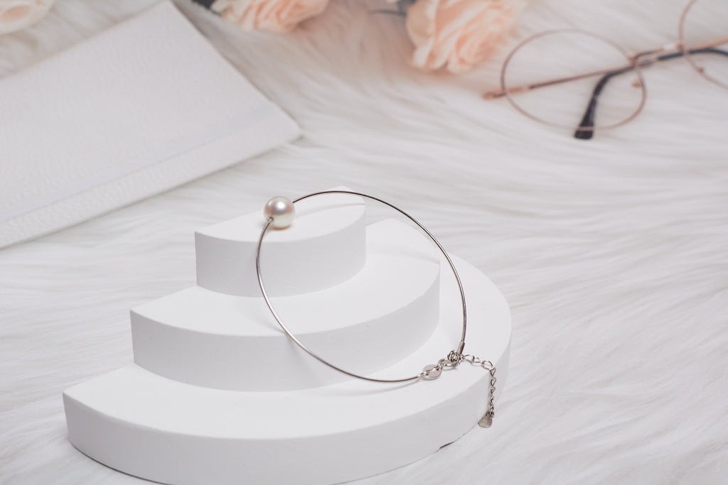 White Akoya Pearl with S925 Silver Minimalist set