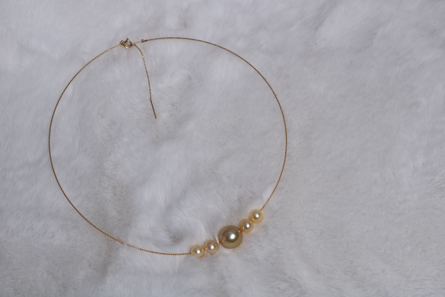 Golden South Sea Pearl and Golden Japanese Akoya Pearl Necklace