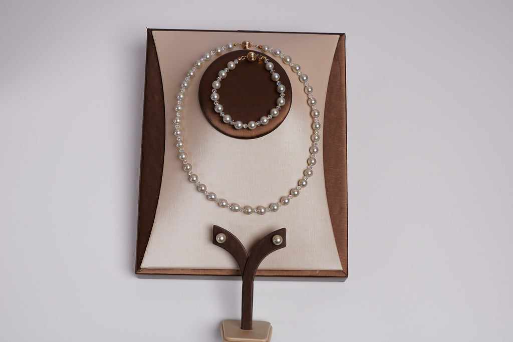 AKOYA PEARL WITH CRYSTAL BEAD SETS