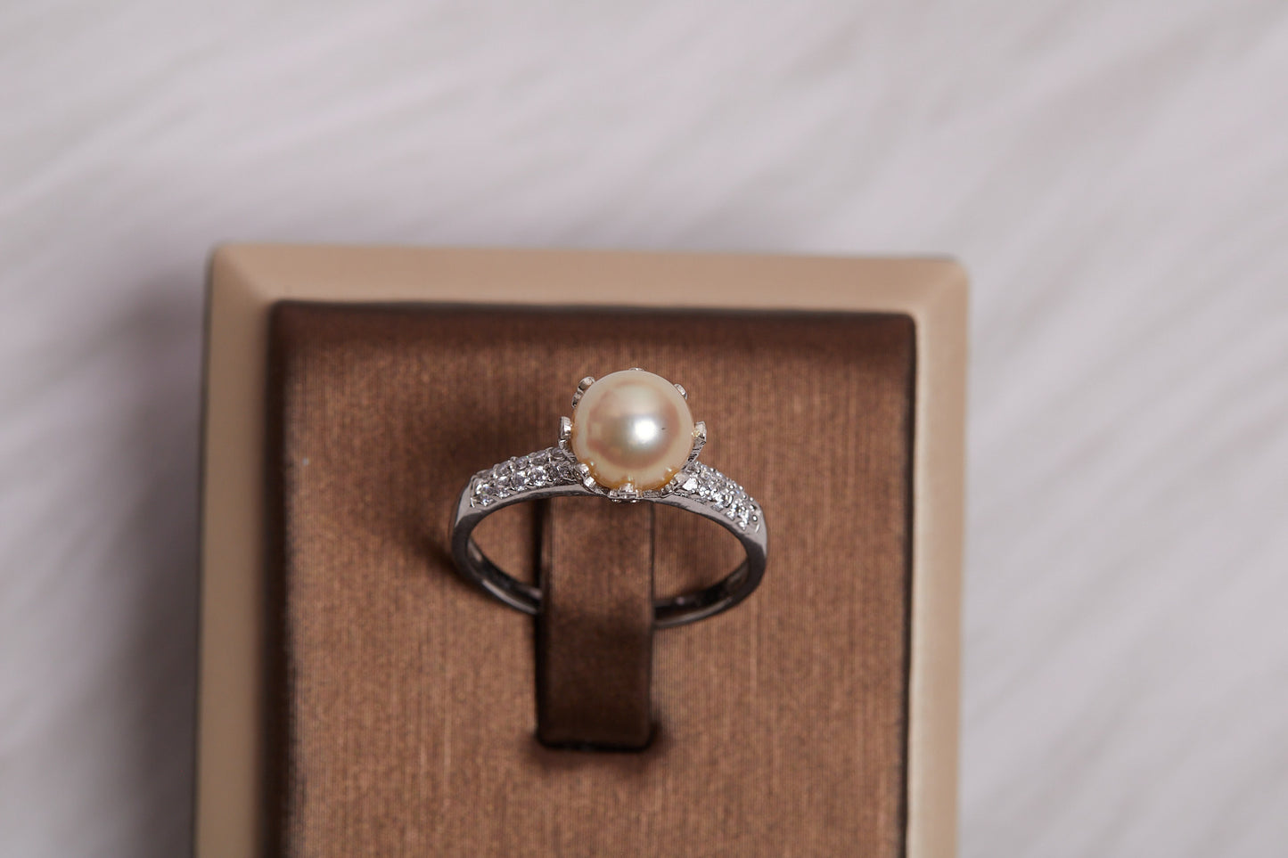 Champagne Akoya Pearl 925 Sterling Silver Ring