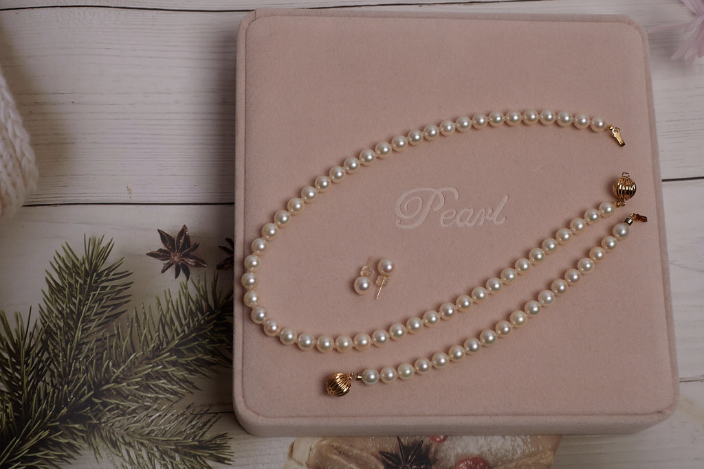 White Akoya Pearl Set