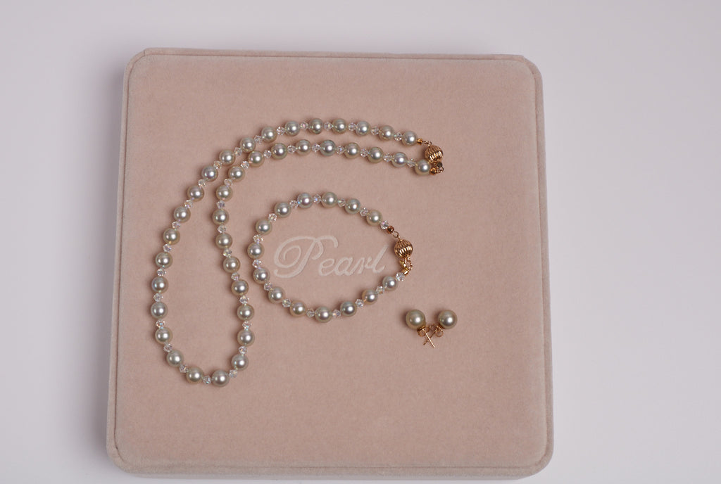 AKOYA PEARL WITH CRYSTAL BEAD SETS