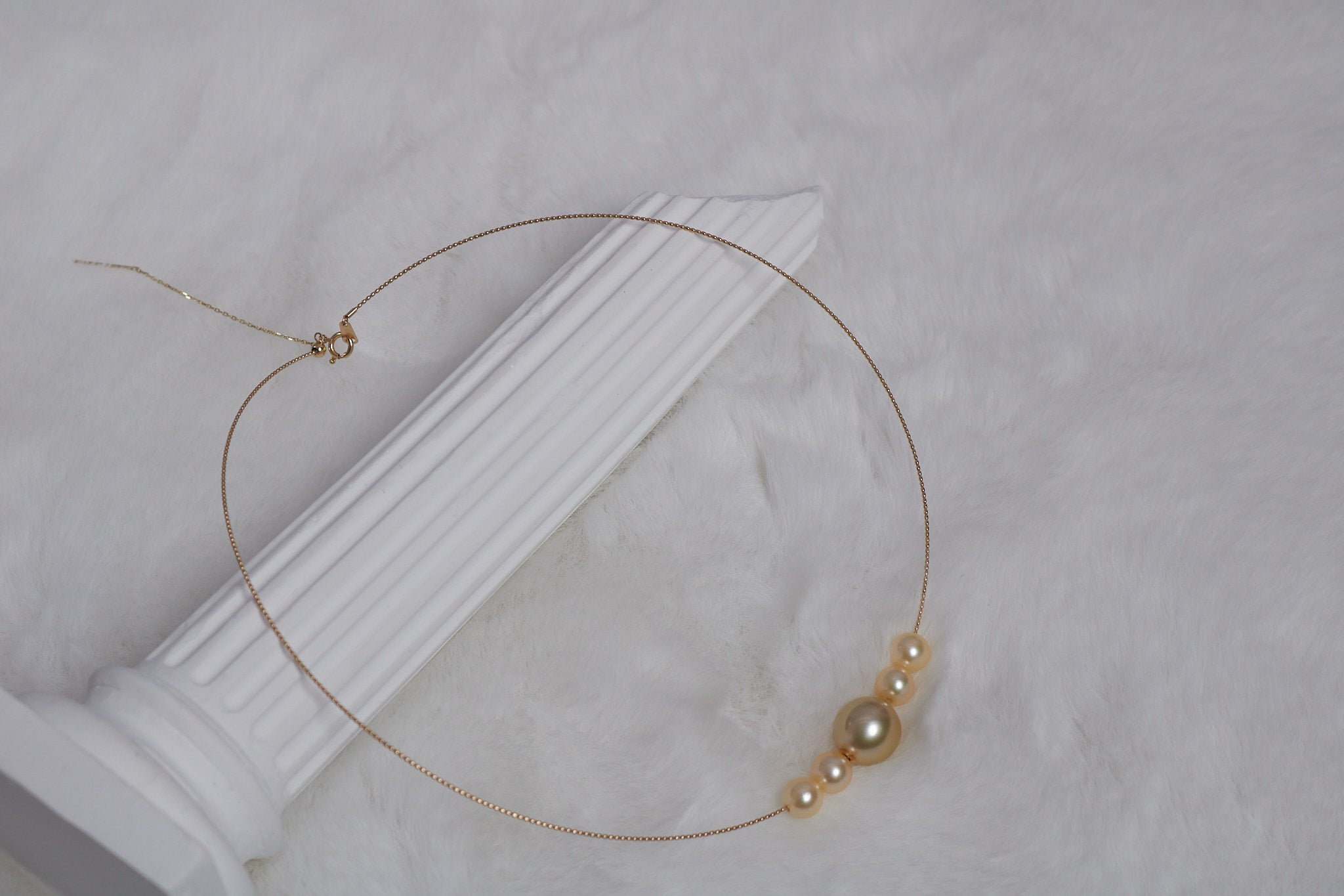 Golden South Sea & Akoya Pearl Necklace in 18K Yellow Gold