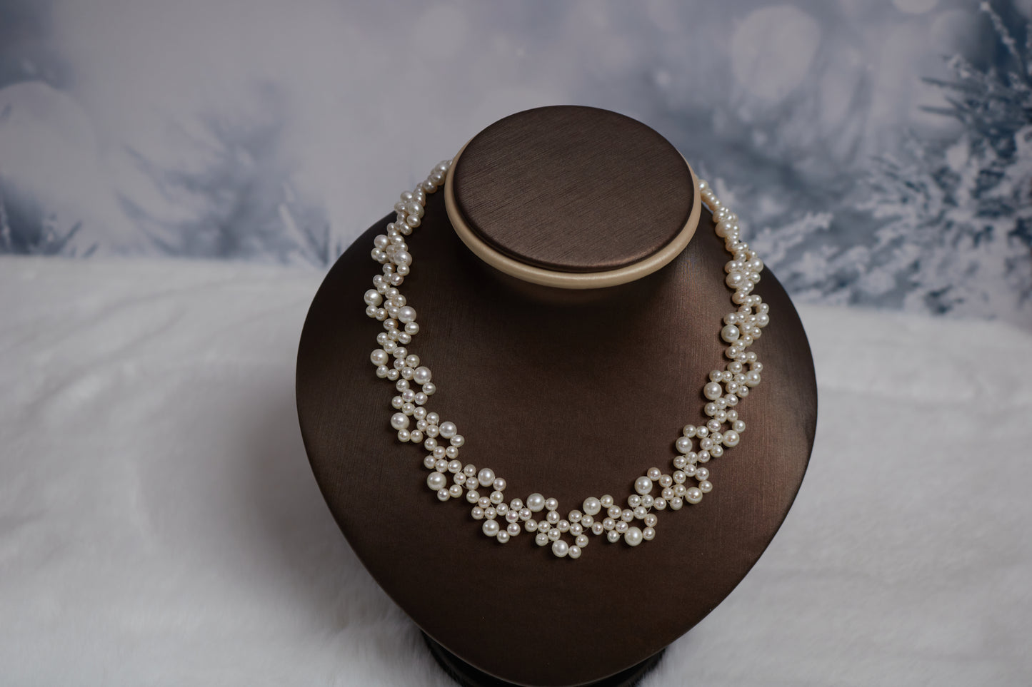 Freshwater Pearl Handmade Flower Choker Necklace