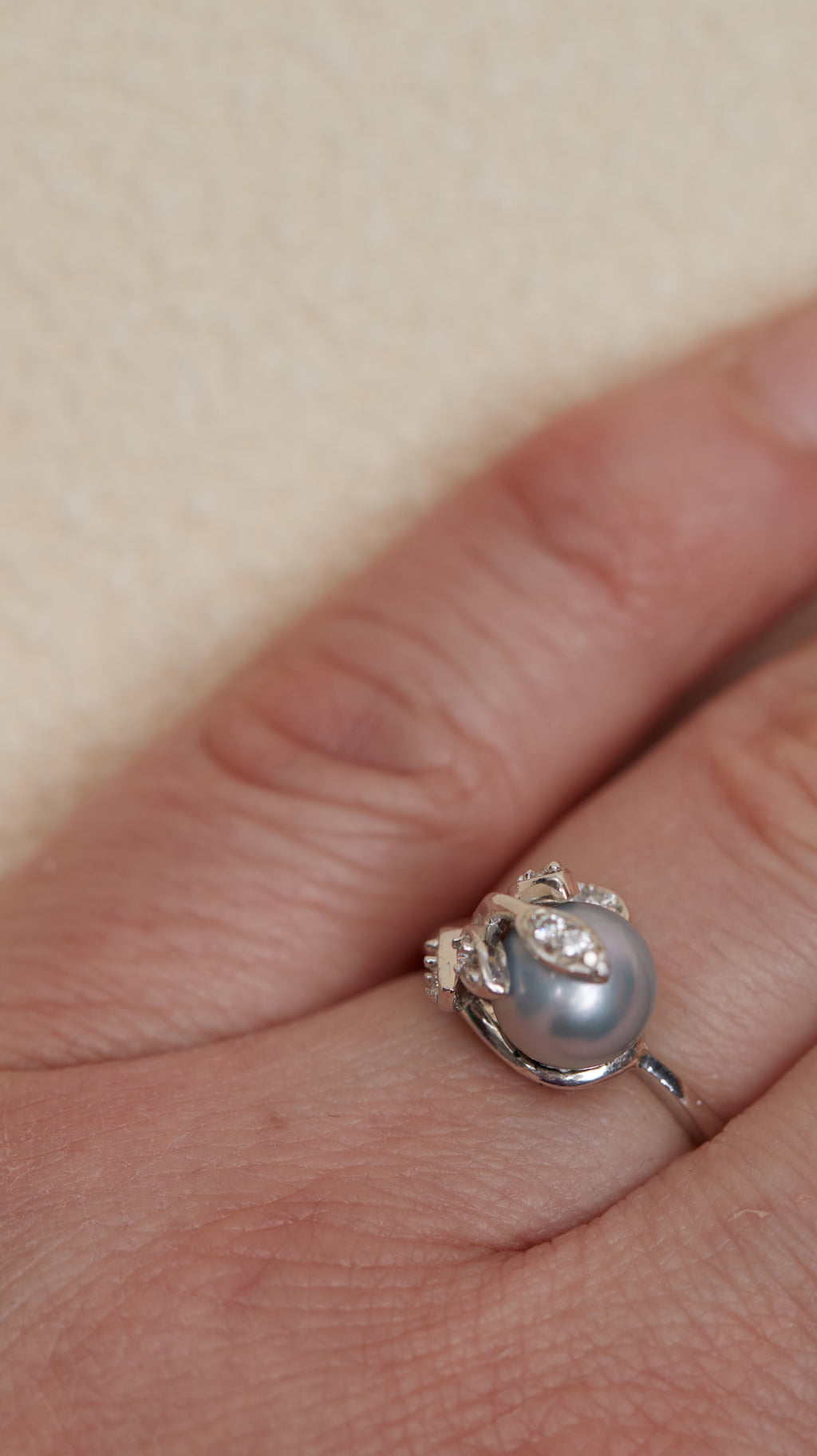 Akoya Pearl Ring Sterling Silver Ring