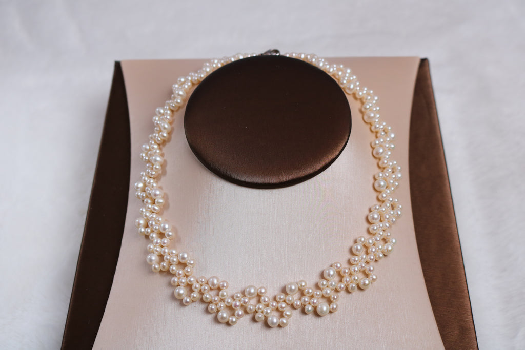 Freshwater Pearl Handmade Flower Choker Necklace
