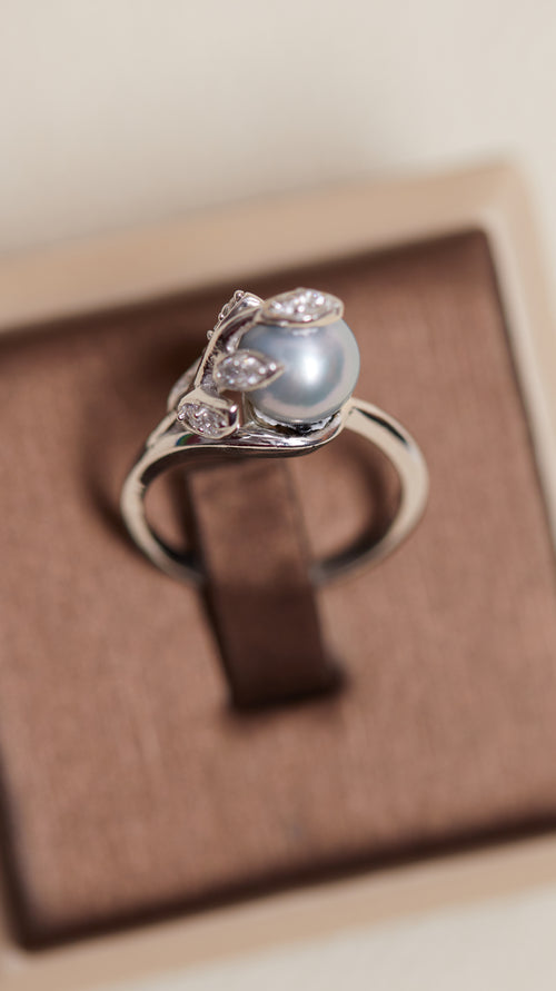 Akoya Pearl Ring Sterling Silver Ring
