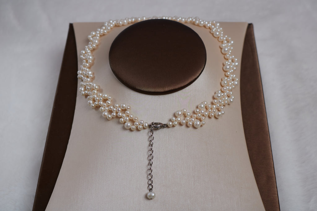 Freshwater Pearl Handmade Flower Choker Necklace
