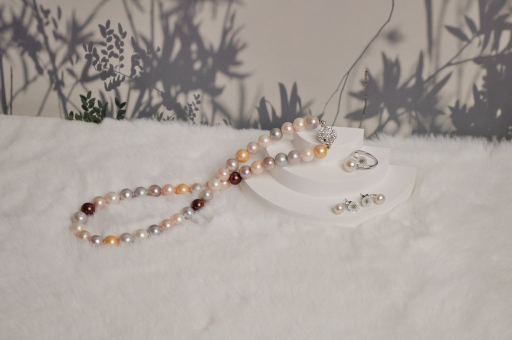 Real MIX-COLOR Freshwater Pearl Jewelry sets