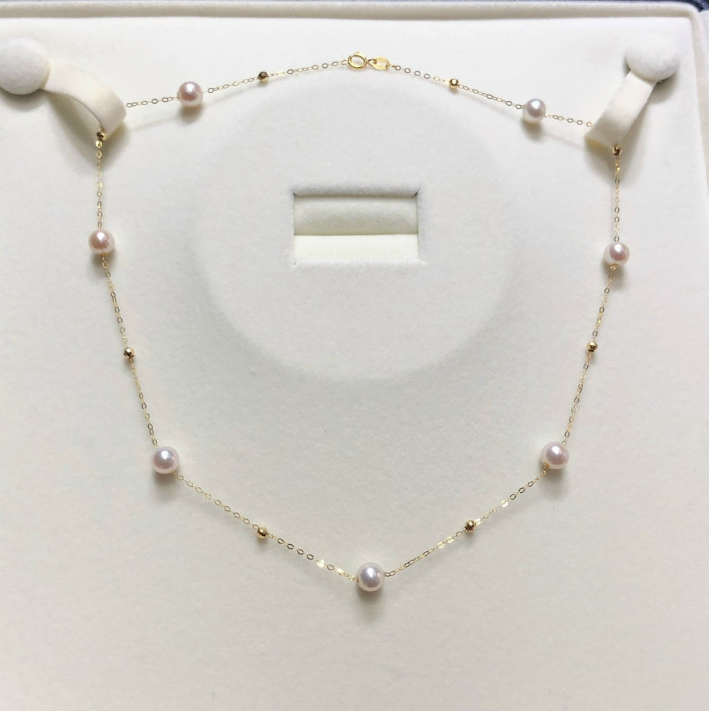 Freshwater Pearl-18K Yelow Gold Choker Necklace